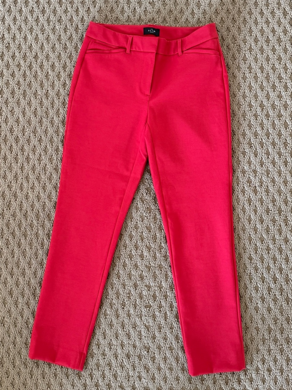 WHBM Slim Crop Red Dress Pants